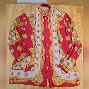 Versace Authentic 2019 Lunar New Year Silk Shirt Size IT 43